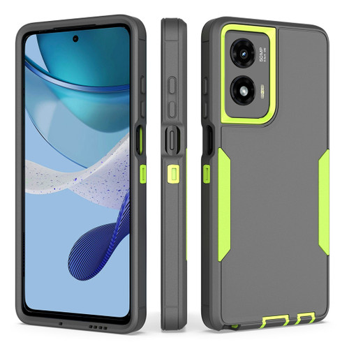 Moto G Stylus 5G 2024 2 in 1 Magnetic PC + TPU Phone Case - Gray+Fluorescent Green